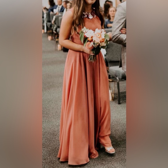 Rusty Pink Dress | Sequin Neckline - Picture 6 of 7